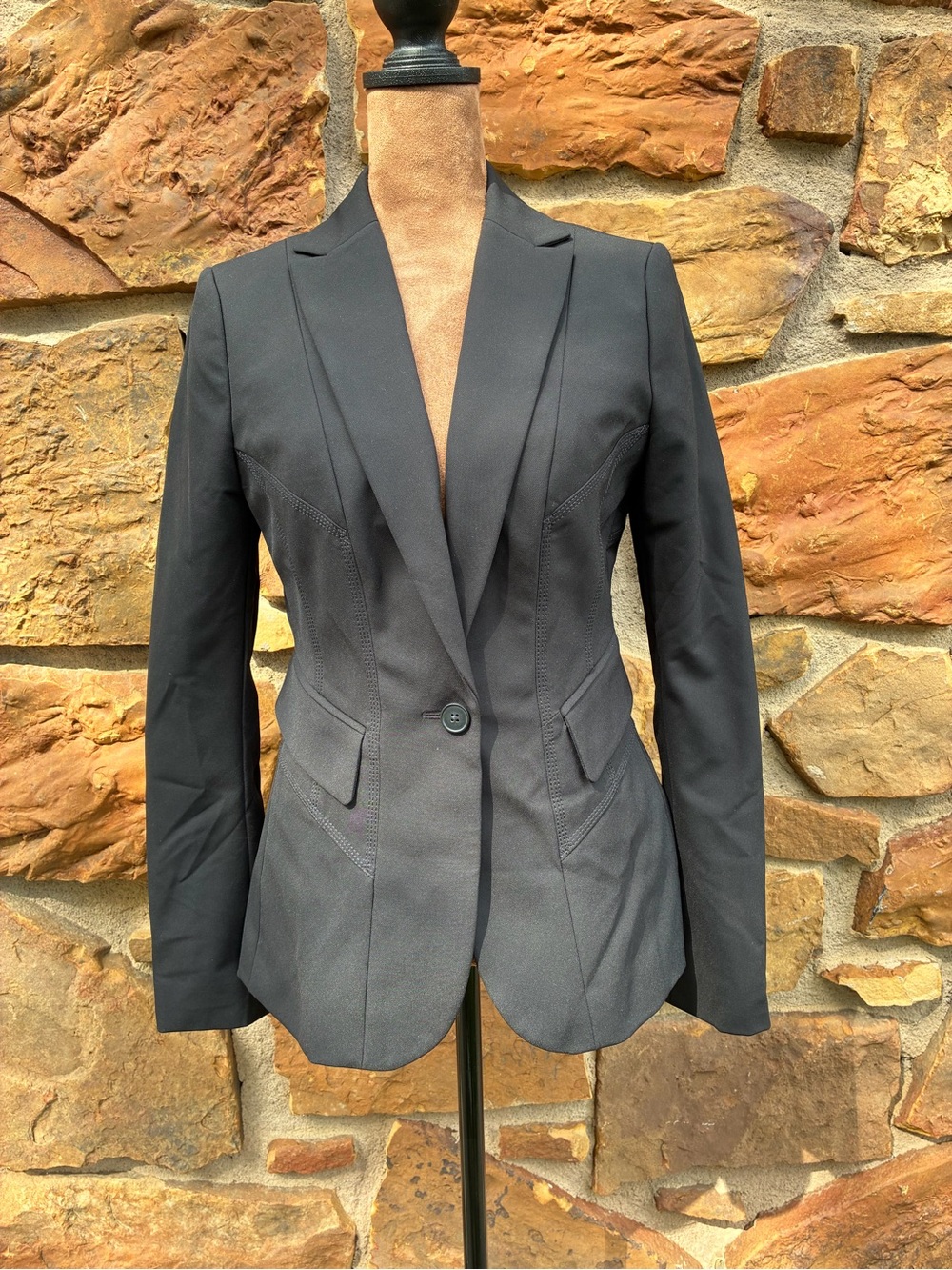 Victoria's Secret Black Single-Button Tailored Blazer